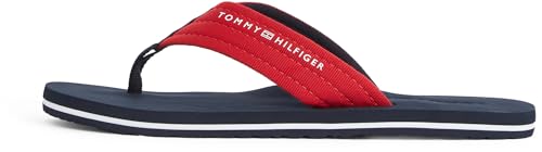 Tommy Hilfiger Herren Flip Flops Nyc Beach Sandal mit Logo, Rot (Primary Red), 40 von Tommy Hilfiger