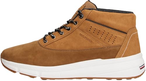 Tommy Hilfiger Herren Low Boot Stiefel Hybrid aus Leder, Braun (Desert Khaki), 44 von Tommy Hilfiger