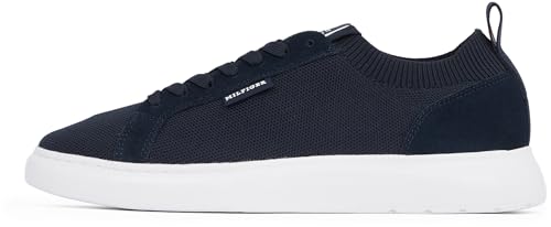 Tommy Hilfiger Herren Vulcanized Sneaker Light Knit Seasonal Elegant, Blau (Desert Sky), 45 von Tommy Hilfiger