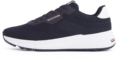 TOMMY HILFIGER Herren Low Profile Sneaker Lightweight Knit Sportlich, Blau (Desert Sky), 41 von Tommy Hilfiger