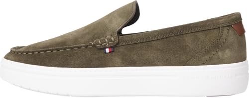 Tommy Hilfiger Herren Loafer Modern Light Hybrid aus Wildleder, Grün (Army Green), 43 von TOMMY HILFIGER
