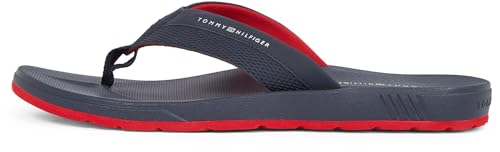 Tommy Hilfiger Herren Flip Flops Molded Beach Sandal mit Logo, Blau (Desert Sky), 42 von TOMMY HILFIGER