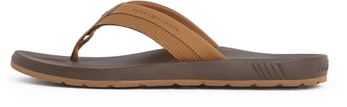 Tommy Hilfiger Herren Flip Flops Molded Beach Sandal mit Logo, Braun (Desert Khaki), 42 von TOMMY HILFIGER