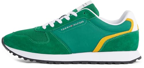 Tommy Hilfiger Herren Runner Sneaker New Eva Summer Nylon Pop aus Wildleder, Grün (Nouveau Green), 41 von TOMMY HILFIGER