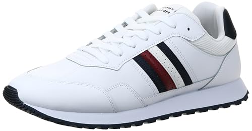 Tommy Hilfiger Herren Runner Sneaker New Eva Stripes Low Top, Weiß (White), 41 von Tommy Hilfiger