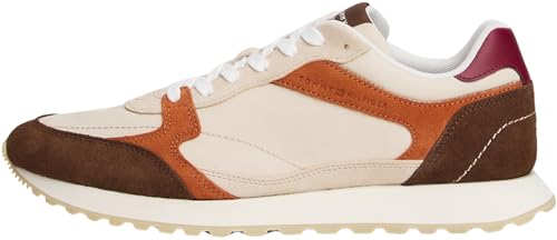 Tommy Hilfiger Herren Runner Sneaker New Runner Eva Mix aus Wildleder, Mehrfarbig (Classic Beige/Legacy Brown), 43 von Tommy Hilfiger