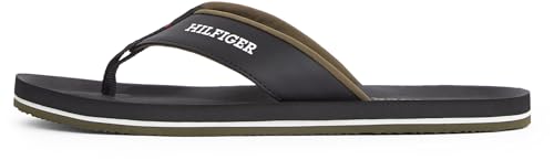 Tommy Hilfiger Herren Flip Flops Padded Comfort Sandal mit Logo, Schwarz (Black), 40 von Tommy Hilfiger