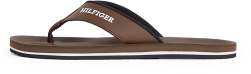 Tommy Hilfiger Herren Flip Flops Padded Comfort Sandal mit Logo, Braun (Legacy Brown), 40 von Tommy Hilfiger