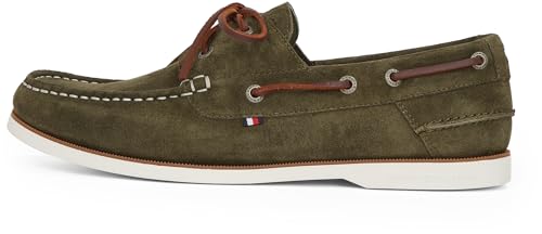 Tommy Hilfiger Herren Boat Schuhe Core aus Wildleder, Grün (Army Green), 44 von TOMMY HILFIGER