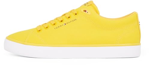 Tommy Hilfiger Herren Vulcanized Sneaker Core Canvas Low Top, Gelb (Primary Yellow), 40 von TOMMY HILFIGER