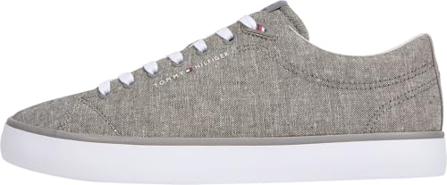 Tommy Hilfiger Herren Vulcanized Sneaker Core Chambray Low Top, Mehrfarbig (Pewter Grey), 41 von Tommy Hilfiger