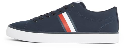 Tommy Hilfiger Herren Vulcanized Sneaker Core Stripes Mesh Low Top, Blau (Desert Sky), 43 von Tommy Hilfiger