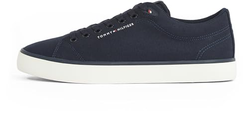 Tommy Hilfiger Herren Vulcanized Sneaker Core Canvas Low Top, Blau (Desert Sky), 46 von Tommy Hilfiger