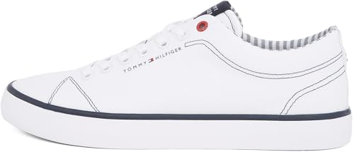 Tommy Hilfiger Herren Vulcanized Sneaker Core Ithaca Low Top, Weiß (White), 44 von Tommy Hilfiger