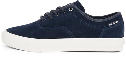 Tommy Hilfiger Herren Th Hi Vulc Oxford Suede Fm0fm05401 Low Top, Blue Desert Sky, 45 EU von Tommy Hilfiger