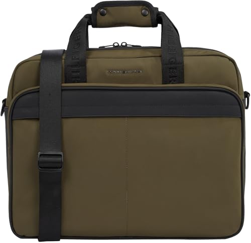 Tommy Hilfiger Herren Laptoptasche Repreve mit Tragegurt, Grün (Army Green), Einheitsgröße von TOMMY HILFIGER