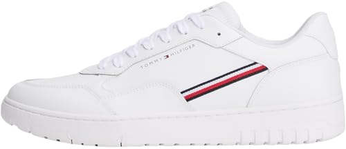 Tommy Hilfiger Herren Cupsole Sneaker Basket Core Stripes Low Top, Weiß (White), 40 von Tommy Hilfiger