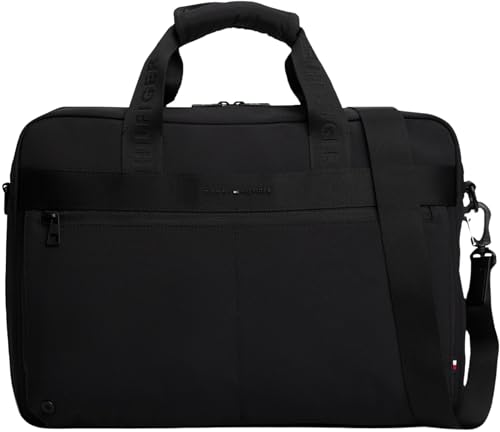 TOMMY HILFIGER Herren Th Commuter Computer Bag Am0am13612 Computertasche, Black (Black) von Tommy Hilfiger