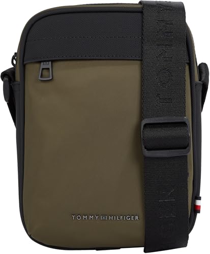Tommy Hilfiger Herren Umhängetasche Repreve Mini Reporter mit Logo, Grün (Army Green), Einheitsgröße von Tommy Hilfiger
