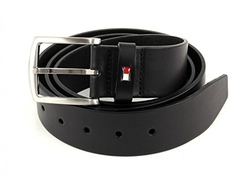 Tommy Hilfiger Herren Gürtel New Denton Belt 4,0 cm Ledergürtel, Schwarz (Black), 115 cm von Tommy Hilfiger