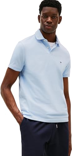 Tommy Hilfiger Herren Poloshirt Kurzarm 1985 Regular Fit, Blau (Breezy Blue), M von Tommy Hilfiger