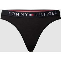 TOMMY HILFIGER String mit elastischem Logo-Bund in Black, Größe L von Tommy Hilfiger