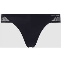 TOMMY HILFIGER String mit Spitzenbesatz Modell 'TAILORED COMFORT THONG' in Marine, Größe L von Tommy Hilfiger