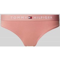 TOMMY HILFIGER String mit elastischem Bund und Label-Detail in Altrosa, Größe L von Tommy Hilfiger