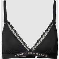 TOMMY HILFIGER Triangel-BH mit Spitzenbesatz in Black, Größe L von Tommy Hilfiger