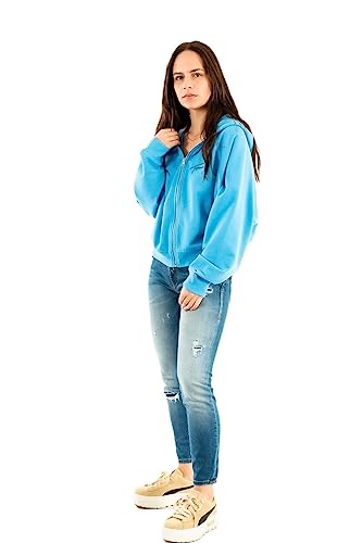 TOMMY JEANS Langarm Sweatjacke Kapuze Rei�verschluss hellblau von Tommy Hilfiger