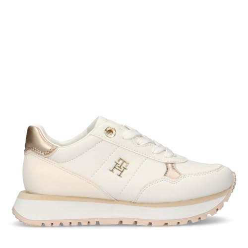 Tommy Hilfiger, Schnürsneaker, Miren, Off White/Gold, 34 Tommy Hilfiger, Schnürsneaker, Miren, Off White/Gold, 34 von Tommy Hilfiger
