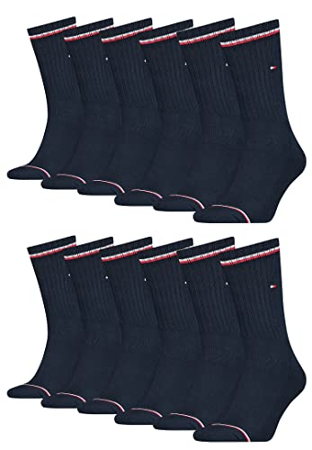 Tommy Hilfiger 12 Paar Herren ICONIC Socken Gr. 39-49 Tennis Socken, Farbe:322 - dark navy, Socken & Strümpfe:47-49 von Tommy Hilfiger