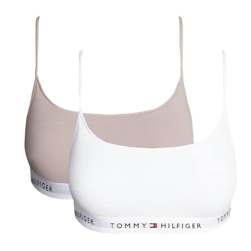 Tommy Hilfiger 2 x Damen-BH, Weiß/Rosa, 2 Stück, Rosa, XL von Tommy Hilfiger