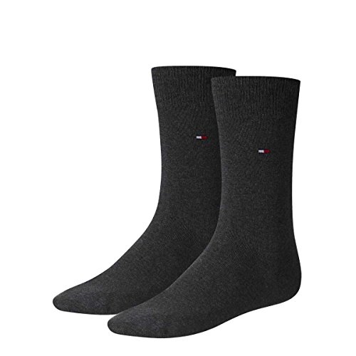 Tommy Hilfiger 2 Paar Herren Classic Socken Gr. 39-49 Business Socken, Farbe:030 - anthracite melange, Bekleidungsgröße:XL von Tommy Hilfiger