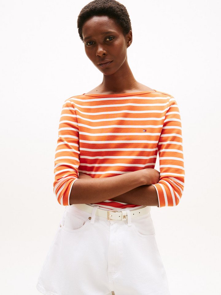 Tommy Hilfiger 3/4-Arm-Shirt NEW CODY SLIM BOAT-NK 3/4SLV mit Logostickerei Tommy Hilfiger 3/4-Arm-Shirt NEW CODY SLIM BOAT-NK 3/4SLV mit Logostickerei von Tommy Hilfiger