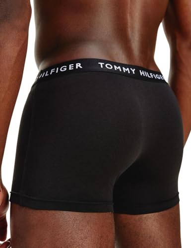 Tommy Hilfiger Herren 3er Pack Boxershorts Trunks Unterwäsche, Mehrfarbig (White/Heather Grey/White/Black), S von Tommy Hilfiger