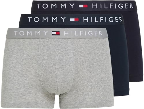 Tommy Hilfiger Herren Boxershorts Trunks Unterwäsche, Mehrfarbig (Des Sky/Grey Htr/Des Sky), L von Tommy Hilfiger