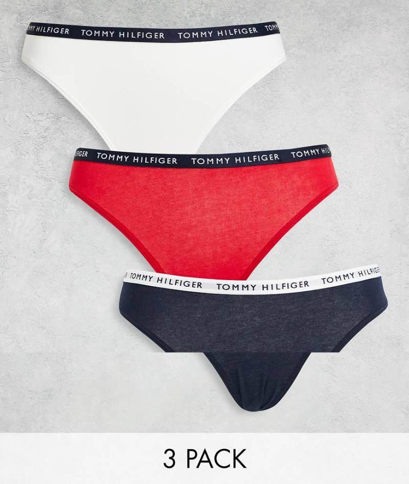 Tommy Hilfiger - 3er-Pack Slips in Marineblau, Weiß und Rot-Bunt von Tommy Hilfiger