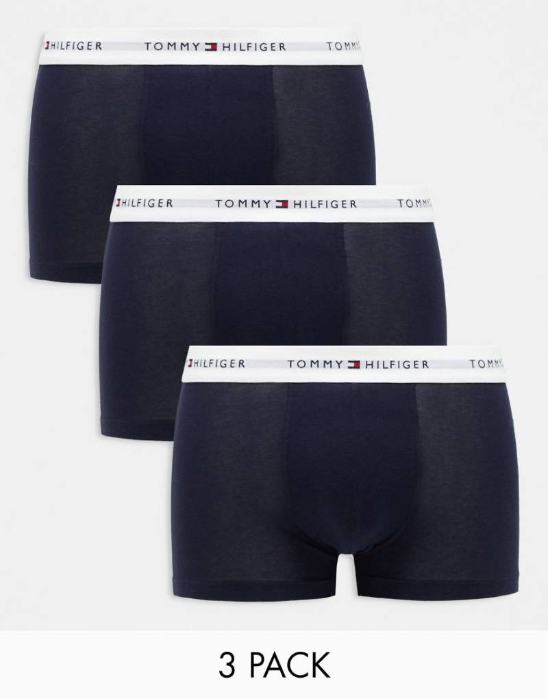 Tommy Hilfiger - 3er-Pack Unterhosen in Marineblau mit Logo-Bund von Tommy Hilfiger