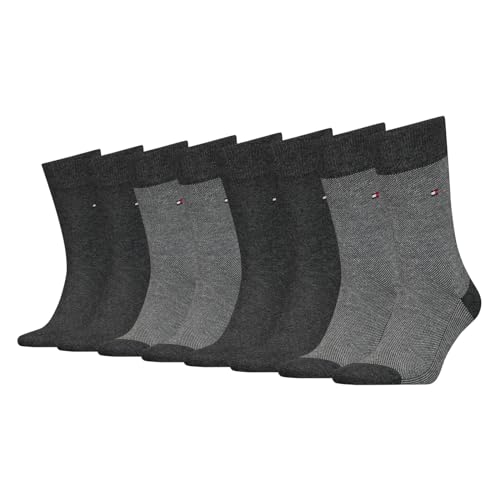 Tommy Hilfiger 4 Paar Herren Socken Businesssocken Birdseye, Farbe:Grau, Artikel:-003 anthracite, Größe:43-46 von Tommy Hilfiger