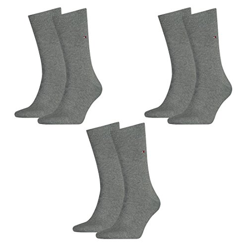 Tommy Hilfiger 6 Paar Classic Socken Gr. 39-49 Herren Business Socken, Farbe:758 - middle grey mélange, Socken & Strümpfe:39-42 von Tommy Hilfiger