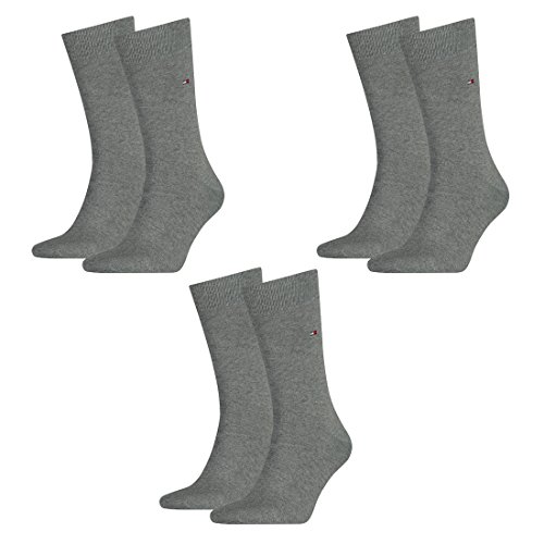 Tommy Hilfiger 6 Paar Classic Socken Gr. 39-49 Herren Business Socken, Farbe:758 - middle grey mélange, Socken & Strümpfe:43-46 von Tommy Hilfiger