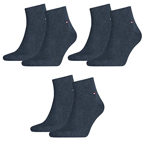 Tommy Hilfiger Herren Quarter Socken Business Sneaker Socken 6 Paar, Farbe:356 - jeans, Socken & Strümpfe:39-42 von Tommy Hilfiger