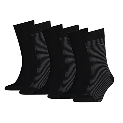 Tommy Hilfiger 6 Paar SMALL STRIPE Socken Gr. 39-46 Herren Business Sneaker, Farbe:200 - black, Socken & Strümpfe:43-46 von Tommy Hilfiger