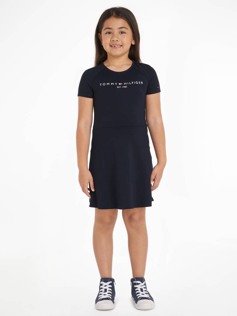 Tommy Hilfiger A-Linien-Kleid "PUNTO FIT & FLARE DRESS SS" Kinder bis 16 Jahre mit Logoschriftzug von Tommy Hilfiger
