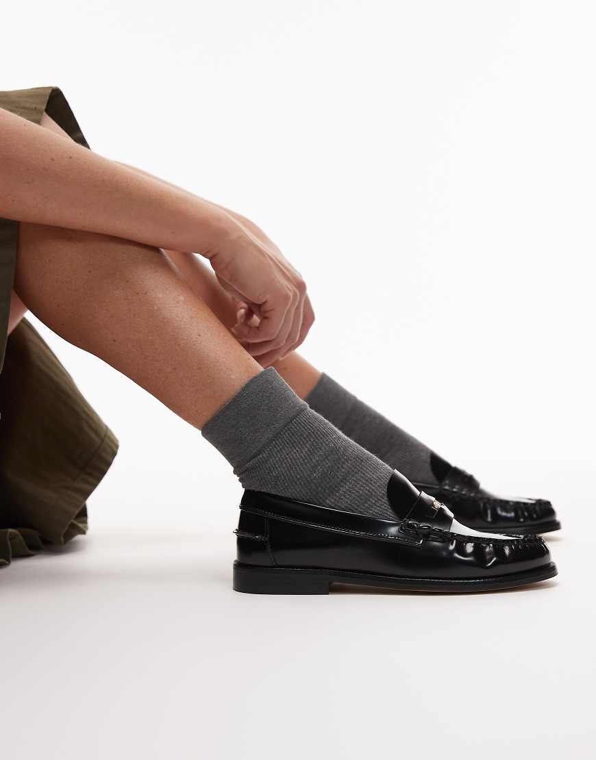 Tommy Hilfiger - Abrasivato - Penny-Loafer aus Leder in Schwarz von Tommy Hilfiger