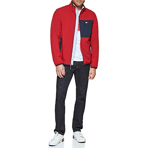 Tommy Hilfiger Active Softshelljacke für Herren, Rote Tech-Tasche, XL von Tommy Hilfiger