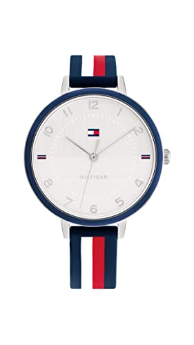 Tommy Hilfiger Analog Quarzuhr für Damen mit Mehrfarbiges Silikonarmband - 1782584 von Tommy Hilfiger