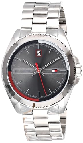 Tommy Hilfiger Analog Quarzuhr für Herren mit Silbernes Edelstahl-Mesh-Gliederarmband - 1791684 von Tommy Hilfiger