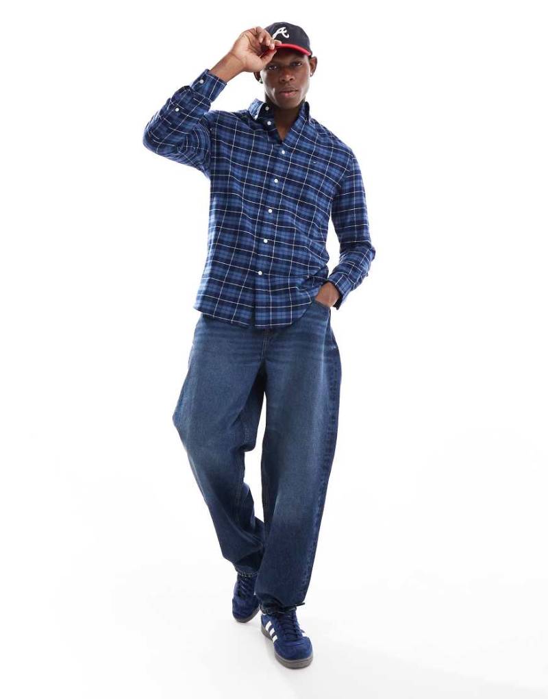 Tommy Hilfiger - Angerautes Karohemd in Dunkelblau von Tommy Hilfiger